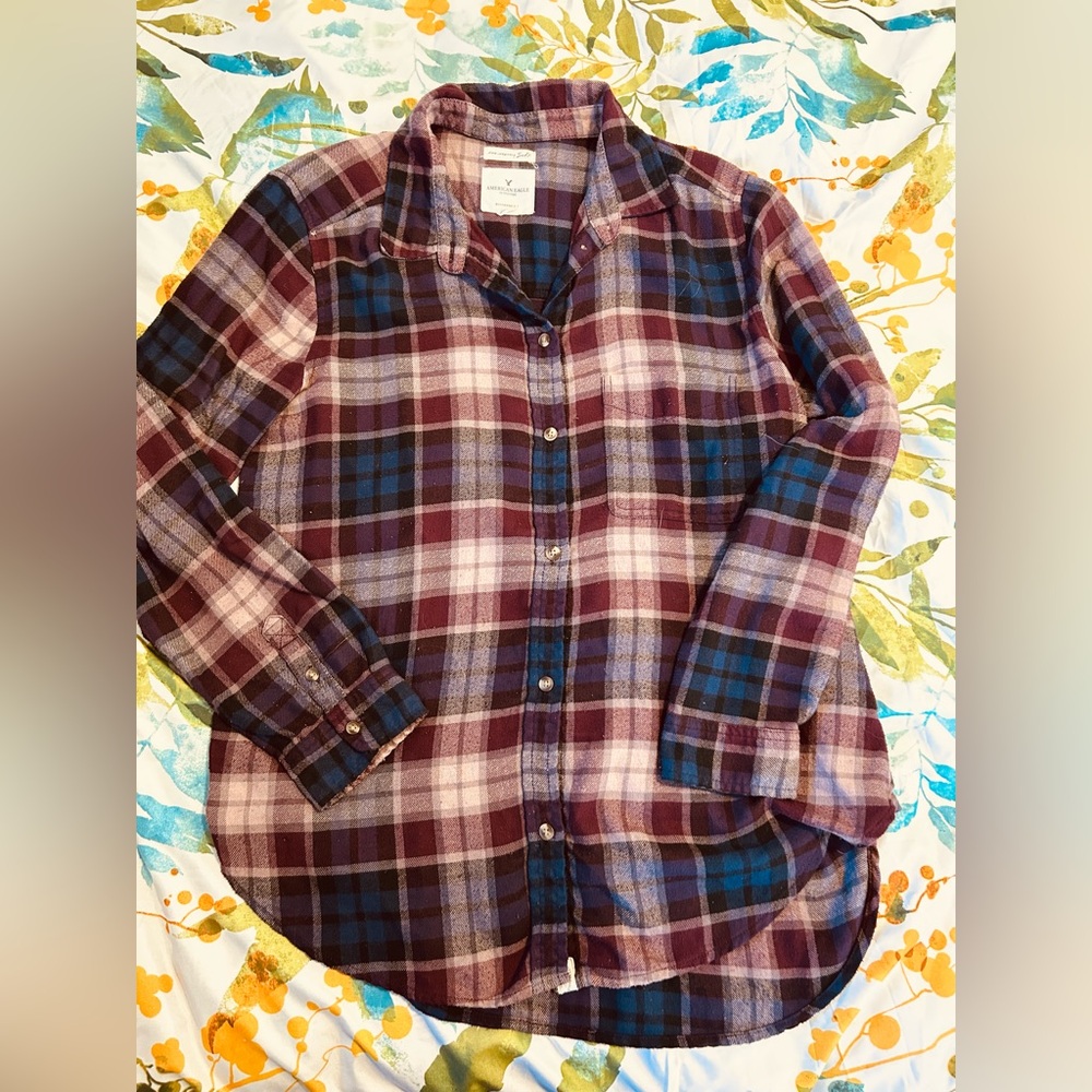 American Eagle Ahh-mazingly soft boyfriend cut flannel sz L